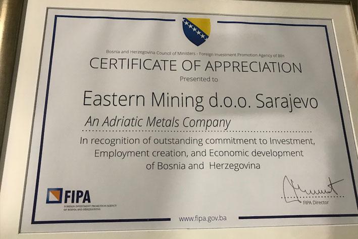 Adriatic Metals among the best foreign investors in BiH